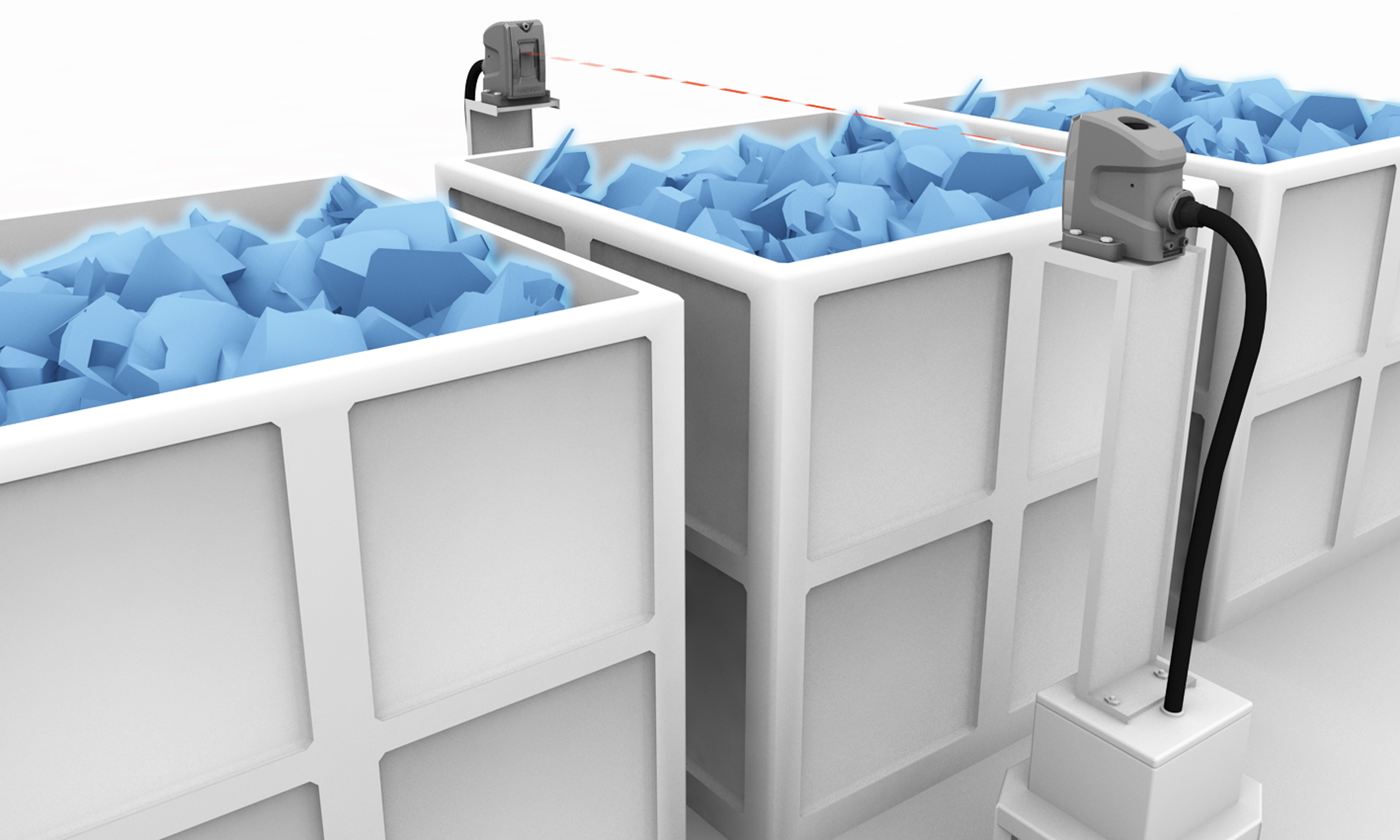 Monitoring the filling height of hot foundry waste image