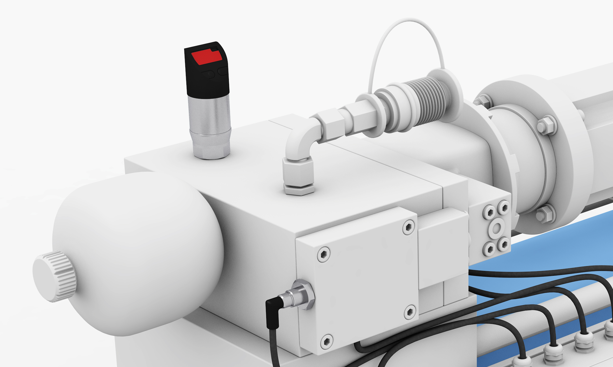 Monitor pressure in the complete drive system image