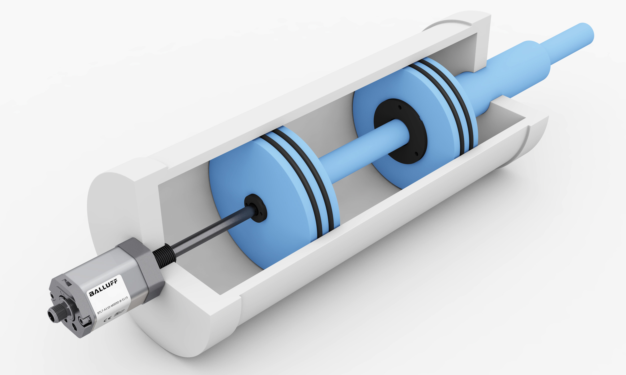 Detect two positions at the same time in double piston drives image