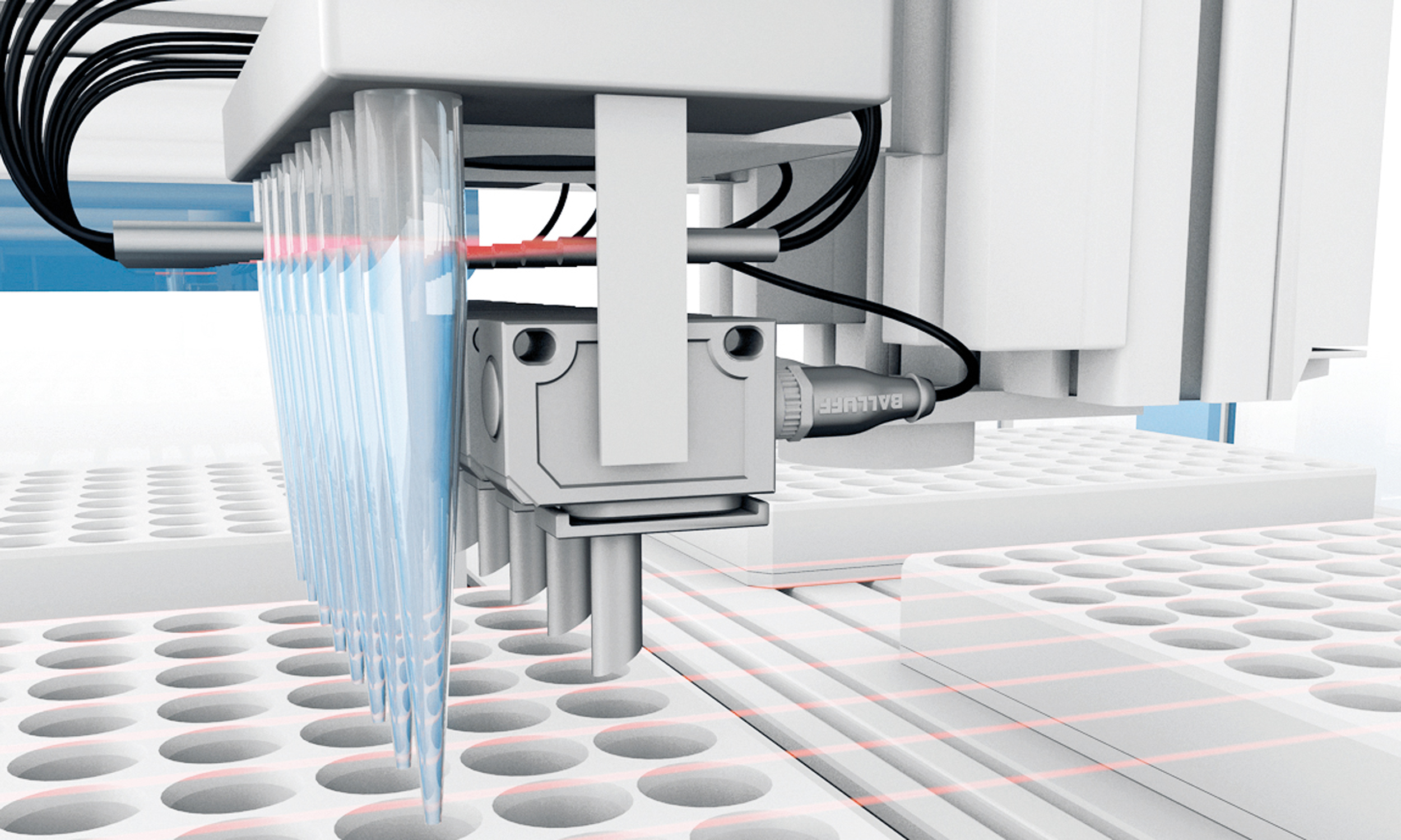 Contact-free detection of fill levels in microplates image