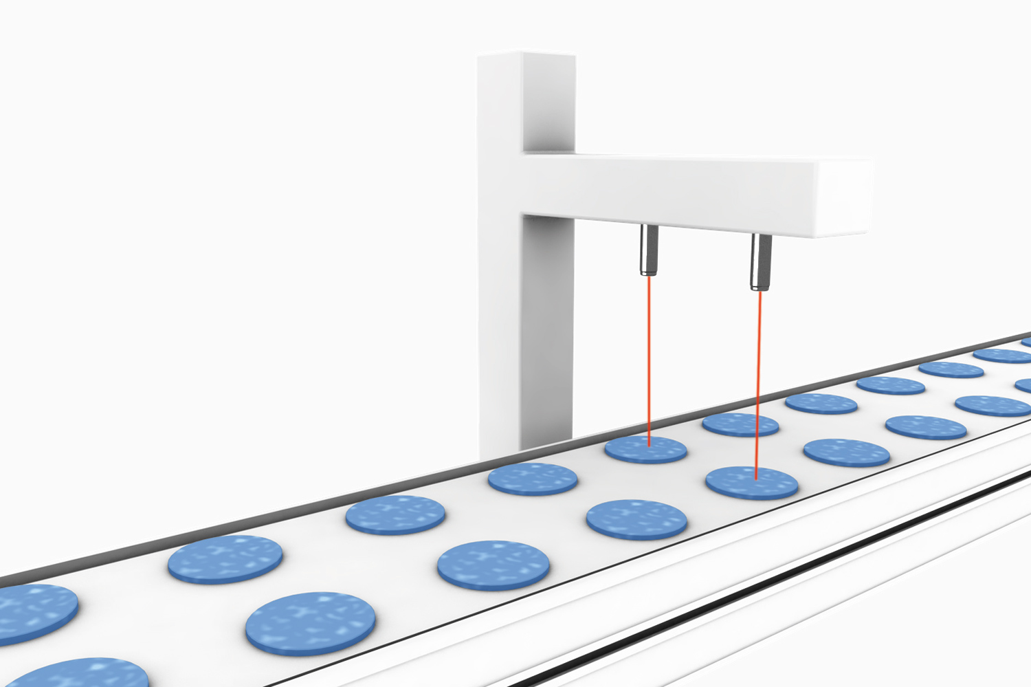 Detect product position on conveyor belts using photoelectric sensors image