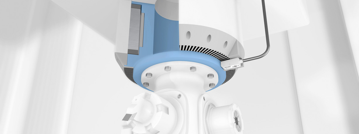 Positionnement du dispositif de pivotement d&#039;outil au niveau du moteur couple